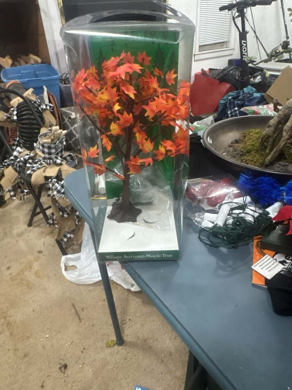 1 23-Inch Artificial Lighted Maple Tree,Fall Decorations for Home